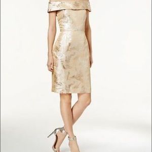 Calvin Klein Brocade off the Shoulder dress